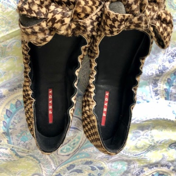 NWOT Authentic Prada horse hair bow flats - Picture 6 of 7